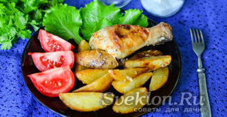 картофель по деревенски с курицей