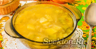 Рассольник с перловкой