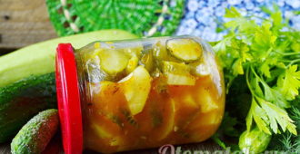 Салат из огурцов и кабачков