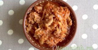 тушеная капуста с фаршем