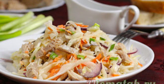 салат капуста и мясо