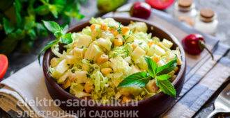 салат из пекинской капусты с яблоком и кукурузой