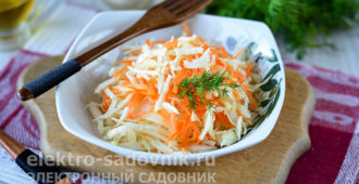 капустный салат с морковью и уксусом, как в столовой